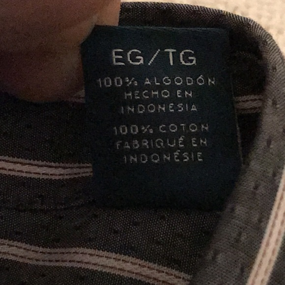 PERRY Ellis XL 100% Cotton Black with White Stripes - Picture 5 of 9